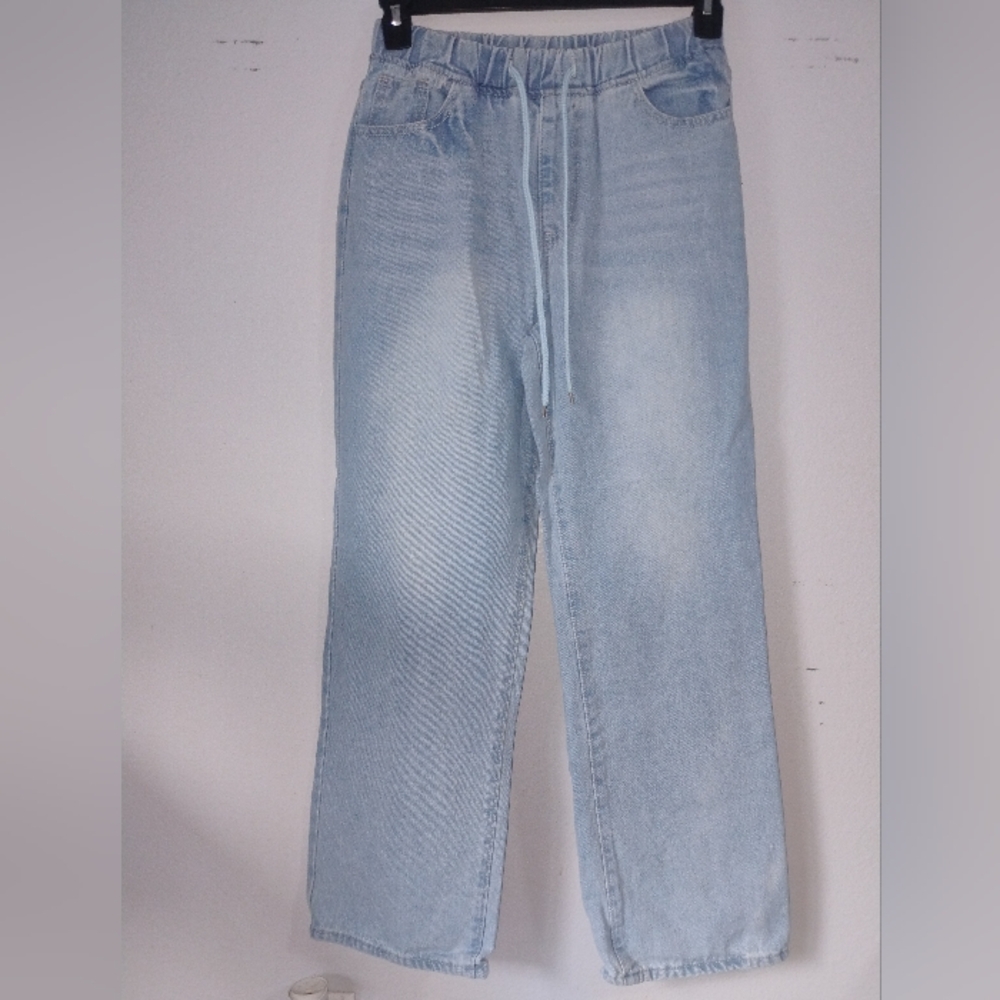 SHEIN Light Blue Wide Leg Jeans
